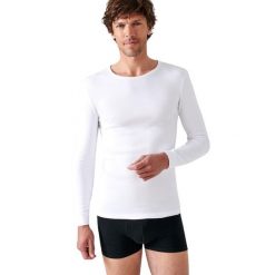 Koszulka z długim rękawem z okrągłym dekoltem Damart Thermolactyl. Białe koszulki męskie z długim rękawem DAMART, m. Za 173.00 zł.