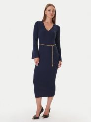 MICHAEL Michael Kors Sukienka dzianinowa MF5835G4VR Granatowy Slim Fit. Niebieskie sukienki damskie MICHAEL Michael Kors, xl, bez wzorów, z dzianiny, bez kołnierzyka, bez ramiączek. Za 1,389.00 zł.