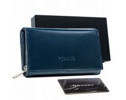 Portfel damski granatowy Cavaldi RD-21-GCL-0801 NAVY. Niebieskie portfele damskie 4U Cavaldi, bez wzorów. Za 65.99 zł.