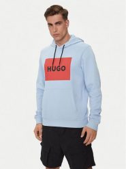 Hugo Bluza Duratschi223 50473168 Niebieski Regular Fit. Niebieskie bluzy bez kaptura męskie Hugo, m, z bawełny. Za 409.99 zł.