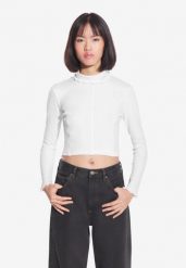 Koszulka sportowa damska Prosto Turtleneck Ribbed z długim rękawem. Białe bluzki sportowe damskie Prosto., m, z bawełny, bez kołnierzyka, bez ramiączek. Za 118.99 zł.