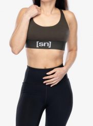 Stanik sportowy Super.natural Super Top. Zielone biustonosze sportowe damskie Super.natural, s, bez wzorów, z gumy, bez ramiączek. Za 180.29 zł.