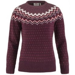 Sweter damski Fjallraven Ovik Knit Sweater. Czerwone swetry klasyczne damskie Fjällräven, na jesień, m, z dzianiny, bez kołnierzyka. Za 681.99 zł.