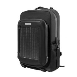 Plecak rowerowy z panelem solarnym. Czarne plecaki damskie ROCKBROS, bez wzorów. Za 419.99 zł.