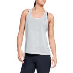 Koszulka treningowa dasmka Under Armour Whisperlight Tie Back. Szare bluzki sportowe damskie Under Armour, s, bez wzorów, z poliesteru, bez kołnierzyka. W wyprzedaży za 57.00 zł.