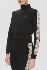 GUESS Czarna rozpinana bluza damska z lampasami New Britney, Rozmiar S. Czarne bluzy bez kaptura damskie Guess, s, z dresówki. Za 459.99 zł.