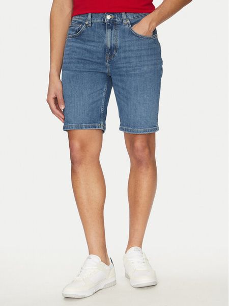 Tommy Hilfiger Szorty jeansowe Brooklyn MW0MW39194 Niebieski Slim Fit. Niebieskie szorty męskie Tommy Hilfiger, z bawełny, bez kołnierzyka. Za 219.99 zł.