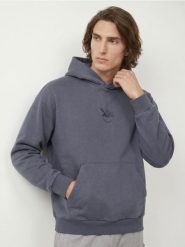 Bluza hoodie comfort z haftem - Inny. Bluzy bez kaptura męskie Sinsay, bez wzorów, sportowe, bez kołnierzyka, bez ramiączek. Za 49.99 zł.
