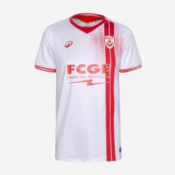 Koszulka piłkarska Kipsta AS Nancy Lorraine 25/26 domowa. Białe t-shirty sportowe męskie KIPSTA, xl, z elastanu, bez ramiączek, do piłki nożnej. Za 319.99 zł.