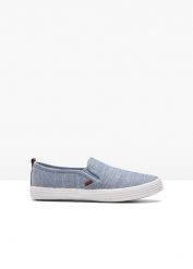 Buty wsuwane. Niebieskie buty sportowe na co dzień męskie bonprix, bez zapięcia. Za 92.99 zł.
