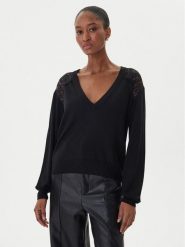 ICONA Sweter RI5NT074 Czarny Regular Fit. Czarne swetry klasyczne damskie ICONA, m, z wełny, bez kołnierzyka. Za 679.99 zł.