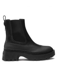 Coach Botki Jayla Leather Bootie CM770 Czarny. Czarne botki damskie Coach, ze skóry, bez obcasa, na płaskiej podeszwie, bez zapięcia. Za 1,069.00 zł.