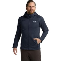 Bluza trekkingowa męska Jack Wolfskin Peak District Hooded Full Zip. Niebieskie bluzy bez kaptura męskie Jack Wolfskin, m, z materiału. Za 359.99 zł.