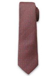 Elegancki Krawat Męski w Drobny Oryginalny Wzorek - 6 cm - Alties, Łososiowy. Czerwone krawaty i muchy męskie Alties, bez wzorów, z tkaniny, eleganckie. Za 49.00 zł.