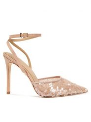 Marciano Guess Szpilki 5BGZ48 7423A Beżowy. Brązowe szpilki Marciano Guess, z aplikacjami, z materiału, bez obcasa. Za 879.99 zł.