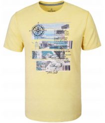 T-Shirt (Koszulka) Męska - Pako Jeans - Żółta z Dużym Nadrukiem. Żółte t-shirty męskie Pako Jeans, l, bez wzorów, z bawełny, bez kołnierzyka. Za 69.00 zł.