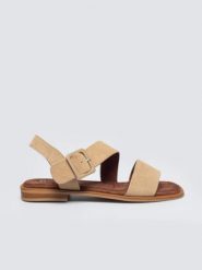 Sandały damskie ze skóry naturalnej zamszowej beżowe TT274491 801. Brązowe sandały damskie Big Star, bez wzorów, z gumy, bez obcasa. Za 179.99 zł.