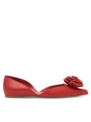 Eva Minge Baleriny FORBES-V1521-06 Czerwony. Czerwone baleriny damskie Eva Minge, bez wzorów, ze skóry, bez obcasa. Za 319.00 zł.