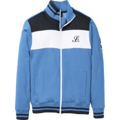 Bluza rozpinana bonprix niebiesko-czarno-biały z nadrukiem. Niebieskie bluzy bez kaptura męskie bonprix, m. Za 59.99 zł.