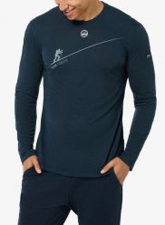 Koszulka z długim rękawem Super.natural HZSG Haute Route LS. Niebieskie bielizna termoaktywna męska Super.natural, l, bez wzorów, z materiału. Za 289.99 zł.