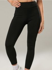Legginsy sportowe z lampasami Gym Hard - czarny. Czarne legginsy damskie Sinsay, l, bez wzorów. Za 29.99 zł.