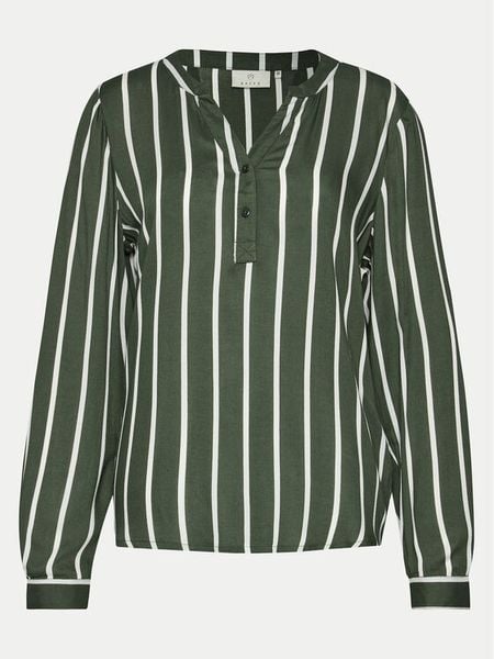 Kaffe Bluzka Stridy 10504279 Zielony Regular Fit. Zielone bluzki damskie Kaffe, bez wzorów, z wiskozy, bez kołnierzyka, bez ramiączek. Za 119.99 zł.