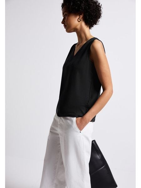 Street One Top w kolorze czarnym rozmiar: 44. Czarne topy damskie Street One, bez wzorów, bez kołnierzyka. Za 100.04 zł.