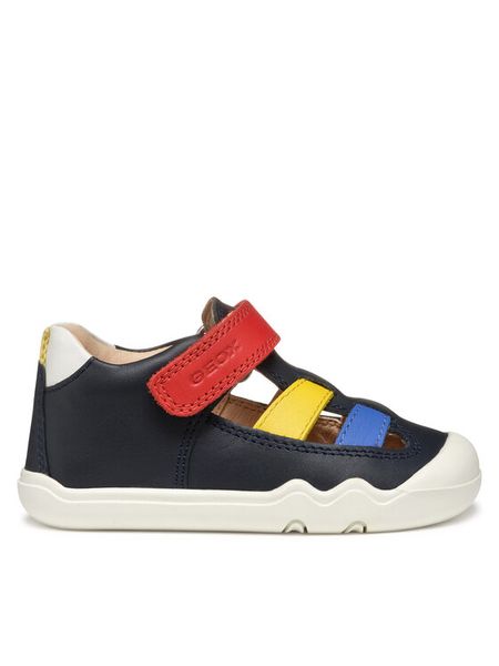 Geox Sandały B Steppieup B555WA 00085 C4243 Granatowy. Niebieskie sandały chłopięce Geox, ze skóry, bez zapięcia. Za 239.99 zł.