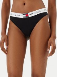 Tommy Hilfiger Stringi UW0UW06039 Czarny. Czarne stringi damskie Tommy Hilfiger, xl, bez wzorów, z bawełny. Za 69.99 zł.