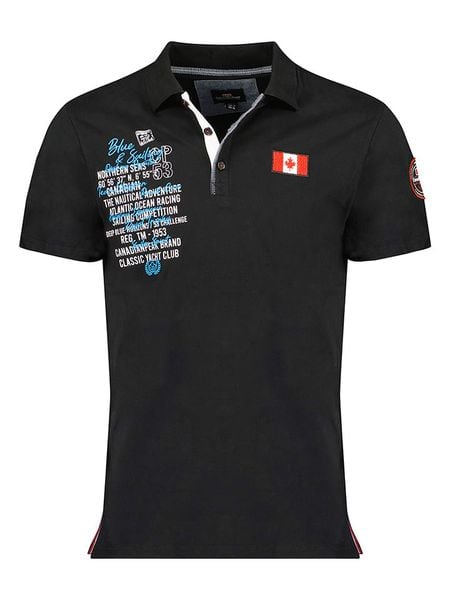 Canadian Peak Koszulka polo "Kancreak" w kolorze czarnym rozmiar: L. Czarne koszulki polo męskie Canadian Peak, l, bez wzorów, z bawełny, bez ramiączek. Za 118.28 zł.