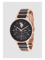 U.S. Polo Assn. Zegarek kwarcowy w kolorze różowozłoto-czarnym rozmiar: onesize. Czarne, analogowe zegarki męskie U.S. Polo Assn., metalowe. Za 347.99 zł.