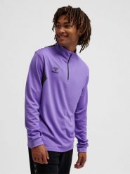Bluza dresowa 1/2 zip Hummel Authentic. Fioletowe bluzy bez kaptura męskie HUMMEL, bez wzorów, z dresówki, bez kołnierzyka, bez ramiączek. Za 212.40 zł.