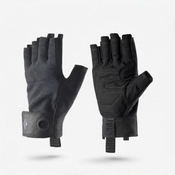 Rękawiczki na via ferrata Crag Black Diamond. Czarne rękawiczki damskie Black Diamond, bez wzorów, z materiału. Za 59.99 zł.