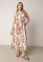 Beżowa Pudełkowa Sukienka Wiskozowa Bez Rękawów z Wiązanym Paskiem Fontalin. Brązowe sukienki damskie Born2be, do pracy, l, bez wzorów, z tkaniny, biznesowe, bez kołnierzyka, bez ramiączek, maxi, dopasowane. Za 89.99 zł.