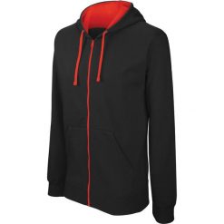 Bluza z kapturem na zamek Kariban Contrastée. Czarne bluzy z kapturem męskie KARIBAN, s, z bawełny. Za 180.00 zł.
