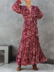 Milan Kiss Sukienka w kolorze bordowym rozmiar: L. Czerwone sukienki damskie Milan Kiss, l, bez wzorów, z tkaniny, bez kołnierzyka, bez ramiączek, maxi, rozkloszowane. Za 118.56 zł.