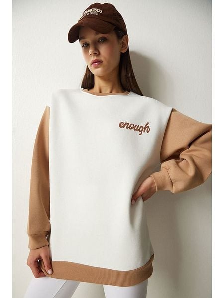 Happiness Istanbul Bluza w kolorze biało-beżowym rozmiar: 40. Białe bluzy bez kaptura damskie Happiness Istanbul. Za 65.45 zł.