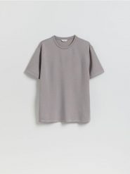 T-shirt regular fit z modalem - szary. Szare t-shirty męskie Reserved, l, bez wzorów, z dzianiny, bez kołnierzyka. Za 89.99 zł.