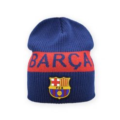 Czapka zimowa FC Barcelona - oficjalna licencjonowana. Niebieskie czapki męskie FC Barcelona, na zimę, bez wzorów, sportowe. Za 79.00 zł.