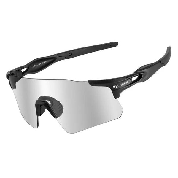 Okulary przeciwsłoneczne sportowe fotochromowe, przeciwwiatrowe i antyfogowe. Czarne okulary przeciwsłoneczne damskie WEST BIKING, z gumy. Za 168.20 zł.