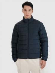 4F Kurtka puchowa z wypełnieniem naturalnym męska - czarna 3XL. Czarne kurtki męskie 4f, m, bez wzorów, z dzianiny, klasyczne, bez kaptura. Za 499.99 zł.