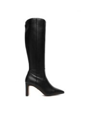 Nine West Kozaki CEO-SAWSAN-01 Czarny. Czarne kozaki damskie Nine West, z materiału, bez obcasa, na słupku. Za 299.99 zł.
