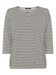 Olsen Koszulka w kolorze czarno-beżowym rozmiar: 34. Brązowe t-shirty damskie Olsen, bez wzorów, bez kołnierzyka. Za 58.00 zł.