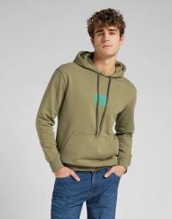 LEE TOPS' EM ALL HOODIE MĘSKA BLUZA Z KAPTUREM BRINDLE GREEN L83RSPUA 112145615. Zielone bluzy z kapturem męskie Lee, l. Za 149.99 zł.