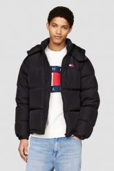 TOMMY JEANS Czarna męska kurtka z naturalnym wypełnieniem. Czarne kurtki męskie Tommy Jeans, m, bez wzorów, z jeansu, bez kaptura. W wyprzedaży za 589.99 zł.