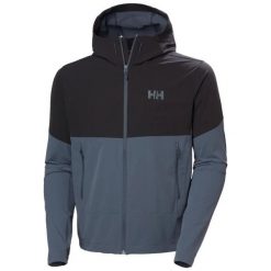 Kurtka wodoodporna z kapturem Helly Hansen Blaze Softshell. Szare kurtki męskie Helly Hansen, s, bez wzorów, z elastanu, z kapturem. Za 644.00 zł.