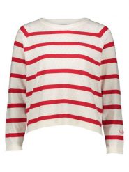 Pepe Jeans Sweter w kolorze biało-czerwonym rozmiar: S. Białe swetry klasyczne damskie Pepe Jeans, s, z jeansu, bez kołnierzyka. Za 123.25 zł.