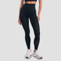 Legginsy damskie fitness z wysoką talią czarne Aura. Czarne legginsy damskie GYMBEAM, s, bez wzorów, z elastanu. Za 127.90 zł.