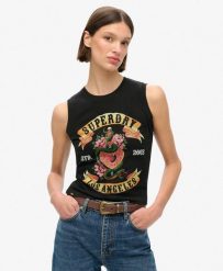 Kamizelka z kryształkami do tatuażu. Czarne kamizelki damskie Superdry., m, z bawełny. Za 262.80 zł.