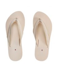 Tommy Hilfiger Japonki Th Webbing Flip Flop FW0FW07262 Beżowy. Brązowe klapki damskie Tommy Hilfiger, bez wzorów, z materiału, bez obcasa. Za 129.99 zł.